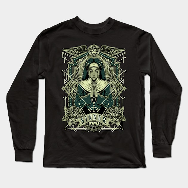 Sinner Nun Long Sleeve T-Shirt by Tonymidi Artworks Studio